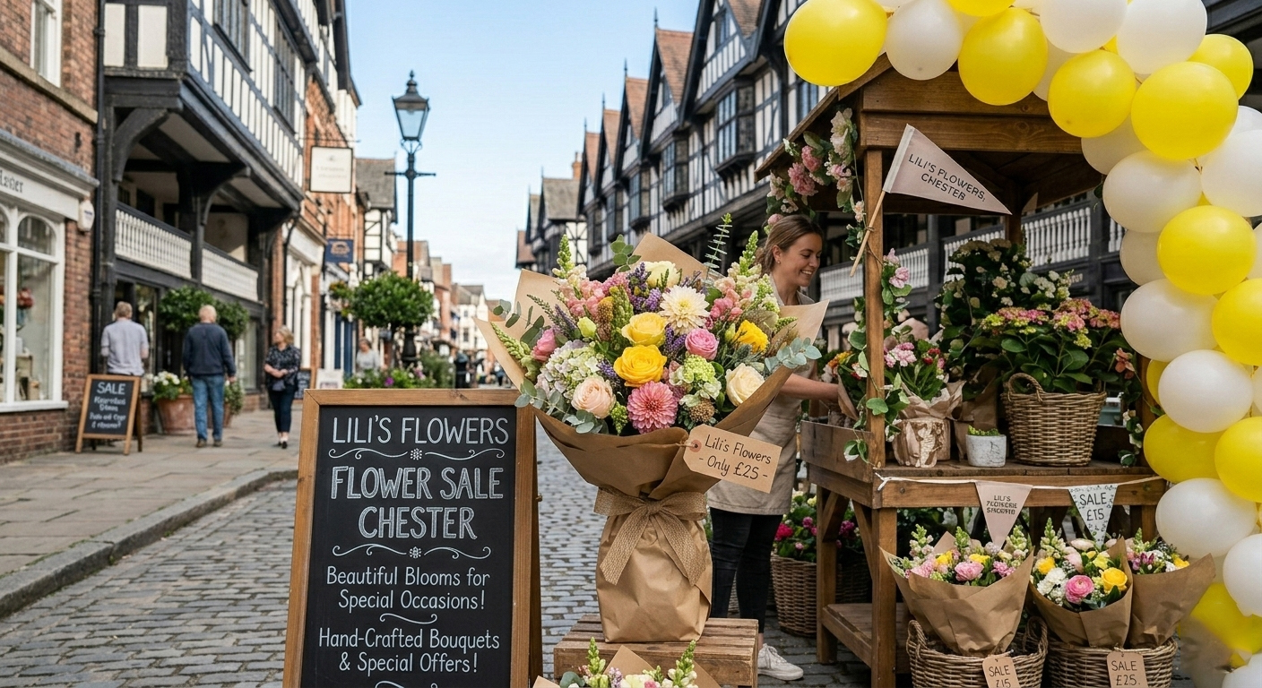 Hand-tied colorful bouquet for special occasions in Chester