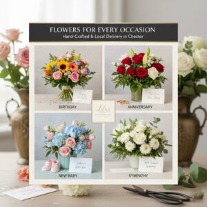 A wide variety of fresh flower bouquets for all occasions, from birthdays to anniversaries, hand-tied by Lili's Flowers