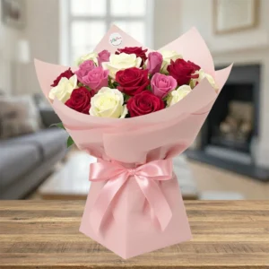 The Mother's Day Masterpiece Pink and Red Roses Bouquet lilisflowers Chester