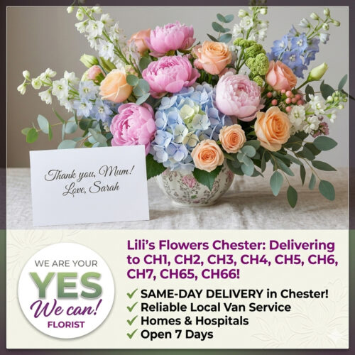 Lili’s Flowers Chester Yes We Can delivery to CH1 CH2 CH3 CH4 CH65 CH66