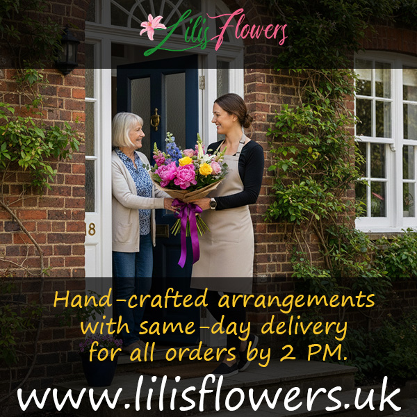 Barrowmore Estate flower delivery van delivering fresh hand-tied bouquets by Lili's Flowers