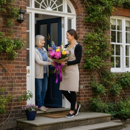 Kelsall flower delivery van delivering fresh hand-tied bouquets by Lili's Flowers