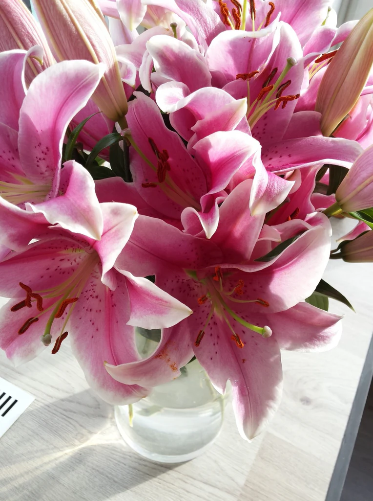 A beautiful spring bouquet to Say Thank You with Flowers featuring pink roses and lilies
